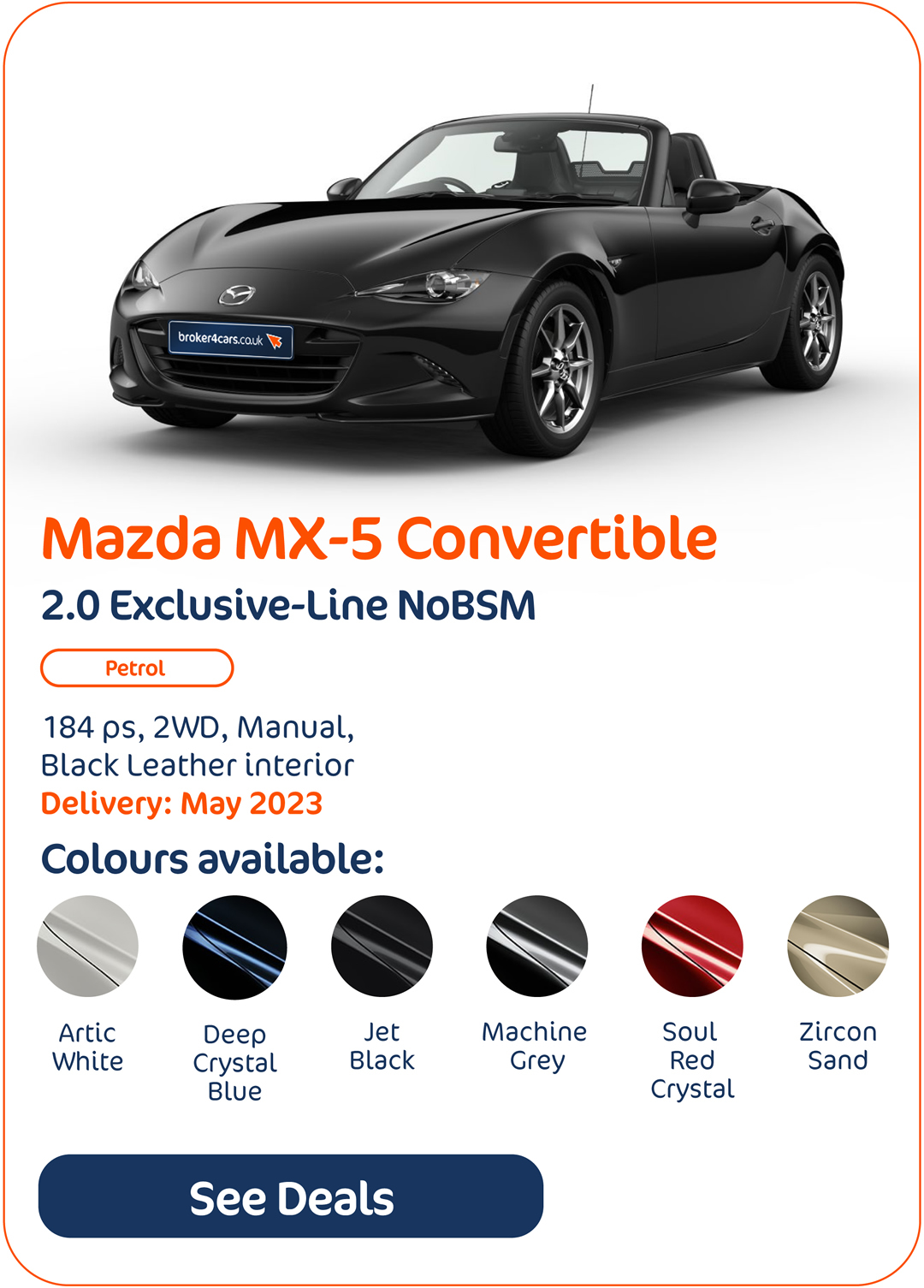 Mazda MX-5 Convertible 2.0 Exclusive-Line NoBSM - Click to Enquire